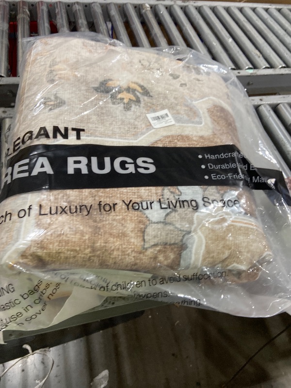 Photo 1 of Micgeek 10x14 Washable Area Rug: Vintage Neutral Soft Non Slip Thin Large Floor Carpet for Living Room Bedroom Kitchen Dining Room Home Office Farmhouse Indoor - Beige Brown