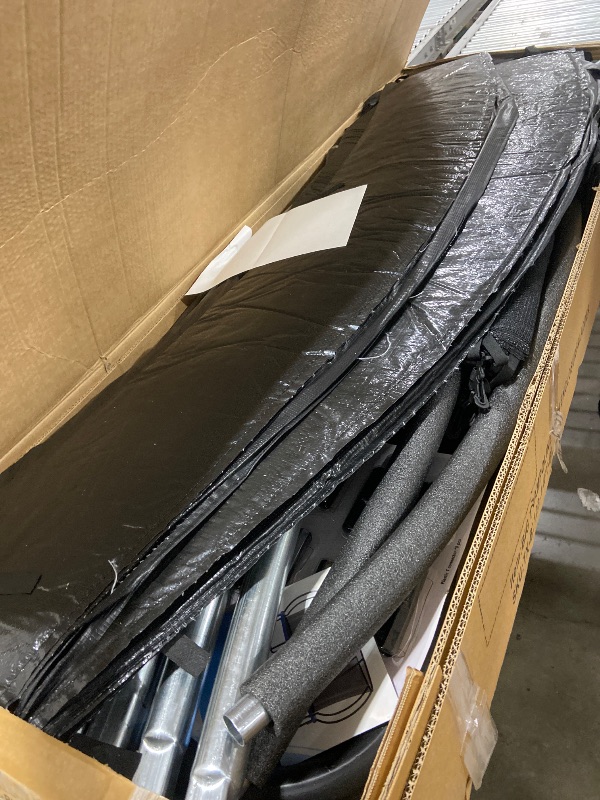 Photo 1 of Kiivakii Trampoline 14FT 15FT 16FT, Outdoor Recreational Trampolines for Kids and Adults, Big Round Trampoline with Net & Ladder, Backyard Trampolines for Outdoor Playing, ASTM, Black