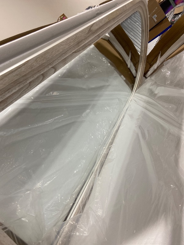 Photo 1 of **DAMAGED FRAME** Coomily Full Length Mirror, 71"×32" Wooden Mirror Full Length with Stand Wood Floor Mirror, Oversized Stand Up Mirrors Large Wall Mirrors, Wall Mounted Mirrors, Arched Vintage Style, White