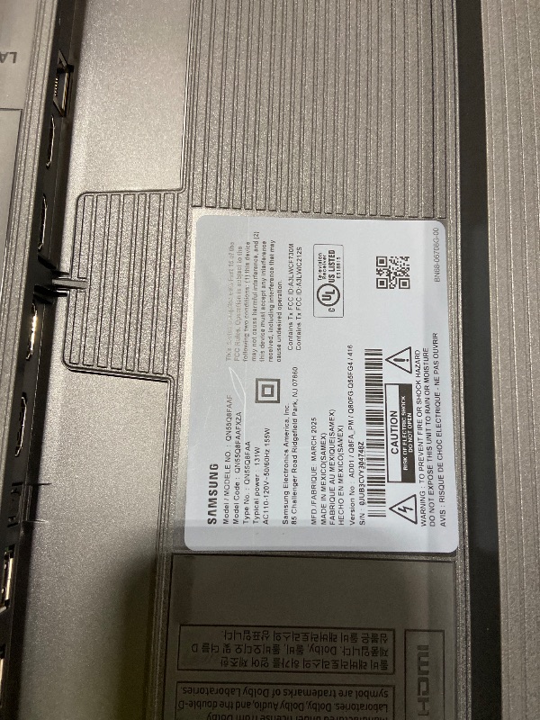 Photo 1 of Samsung 55-Inch Class QLED Q8F 4K UHD Smart TV (2025 Model) Q4 AI Processor, 100% Color Volume with Quantum Dot, AirSlim Design, Endless Free Content, Samsung Vision AI, Alexa Built-in