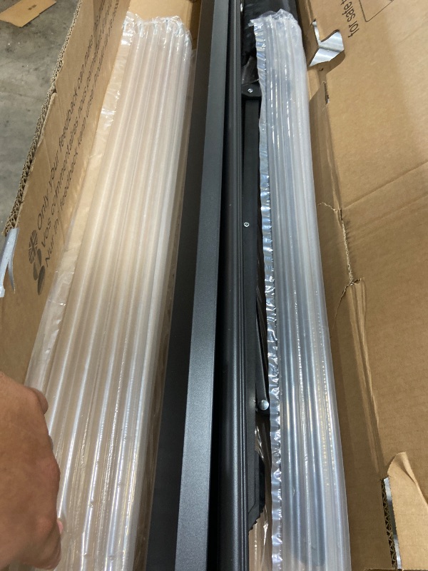 Photo 1 of 100 Inch Indoor and Outdoor Projector Screen with Stand for Movies or Presentations - HD Premium 16:9 Folding Free Tripod Screen with Carry Bag and Straps, Matte