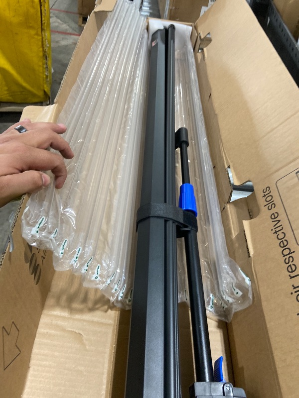 Photo 1 of 100 Inch Indoor and Outdoor Projector Screen with Stand for Movies or Presentations - HD Premium 16:9 Folding Free Tripod Screen with Carry Bag and Straps, Matte