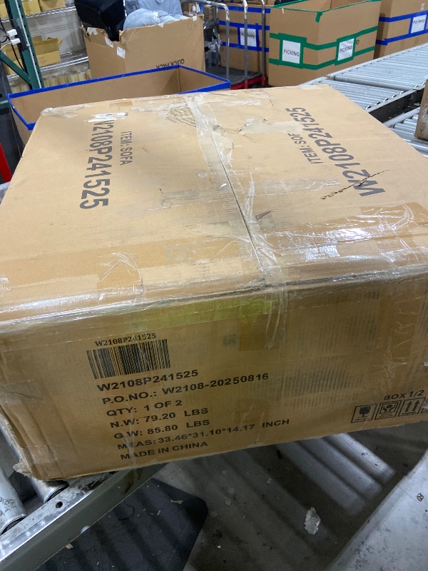 Photo 1 of KEIKI 94" L-Shaped Oversized Modular Linen Sectional Sofa with Rolled Arms, Cushion Back, Modern Style Convertible 5-Seater Corner Couch, Easy Assembly, for Apartment, Living Room, Bedroom, Beige (set incomplete)