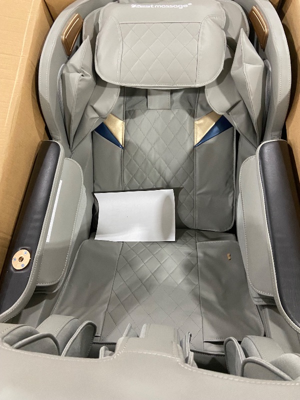 Photo 1 of BestMassage Massage Chair,Full Body Zero Gravity Recliner Chair with Smart Large Screen Bluetooth Speaker Wormwood Back and Calf Heating Therapy Foot Roller Air Massage System for Home Office,Grey