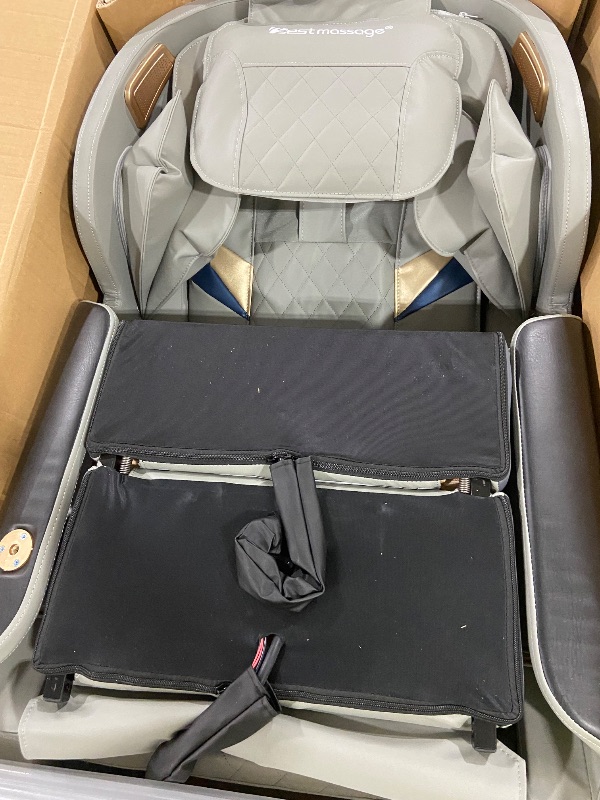 Photo 1 of BestMassage Massage Chair,Full Body Zero Gravity Recliner Chair with Smart Large Screen Bluetooth Speaker Wormwood Back and Calf Heating Therapy Foot Roller Air Massage System for Home Office,Grey