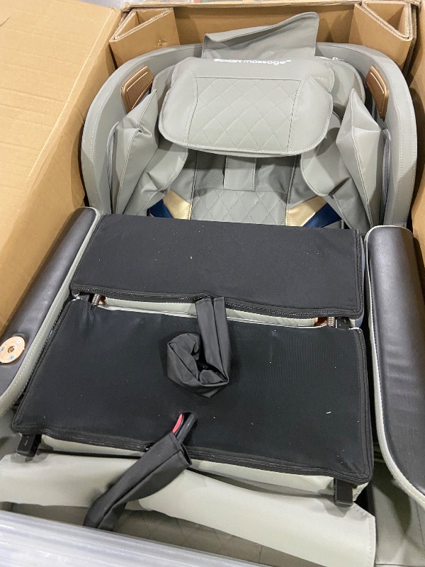 Photo 1 of BestMassage Massage Chair,Full Body Zero Gravity Recliner Chair with Smart Large Screen Bluetooth Speaker Wormwood Back and Calf Heating Therapy Foot Roller Air Massage System for Home Office,Grey