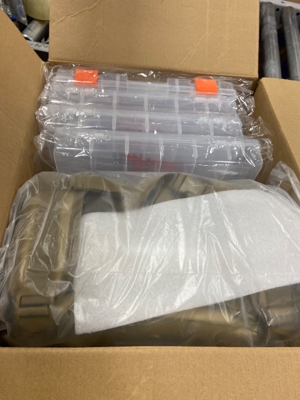 Photo 1 of KastKing KarryAll Fishing Tackle Backpack with Rod Holder 4 Tackle Boxes,40/26L Tackle Bag Storage Fishing Gear and Equipment,Khaki,Large