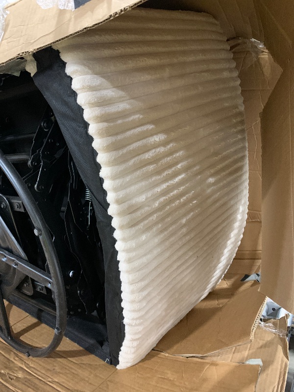 Photo 1 of LINSY 360 Swivel Recliner Chair, Nursery Glider Rocking Chair with 2 Pillows, Corduroy Nursing Chair Comfy High Back Adult Rocker Recliner for Small Spaces, Nursery Bedroom Living Room (Beige)