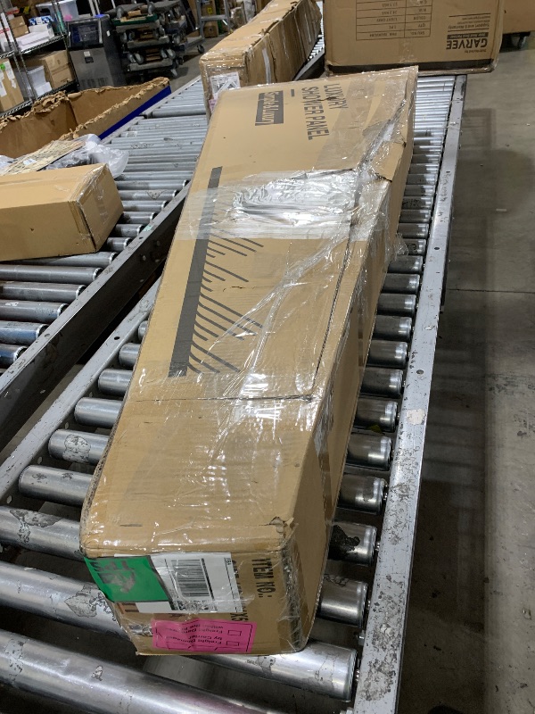 Photo 1 of BWE Black Shower Tower Multifunction Shower Panel System Stainless Steel Panel with Handheld Wand Rainfall Shower Head Wall Mount Shower Column