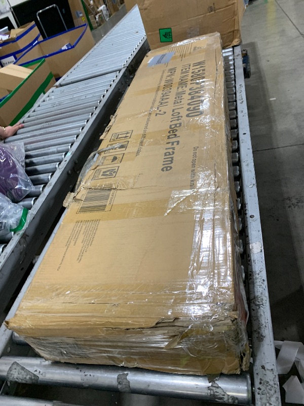 Photo 1 of Bellemave Queen Loft Bed Frame with Storage Stairs, Beside Shelf & Wardrobe, Metal Queen Size Loft Bed with USB Ports&LED Light, Large Under-Bed Space Loft Beds for Adults,Teens, Kids, Black Natural