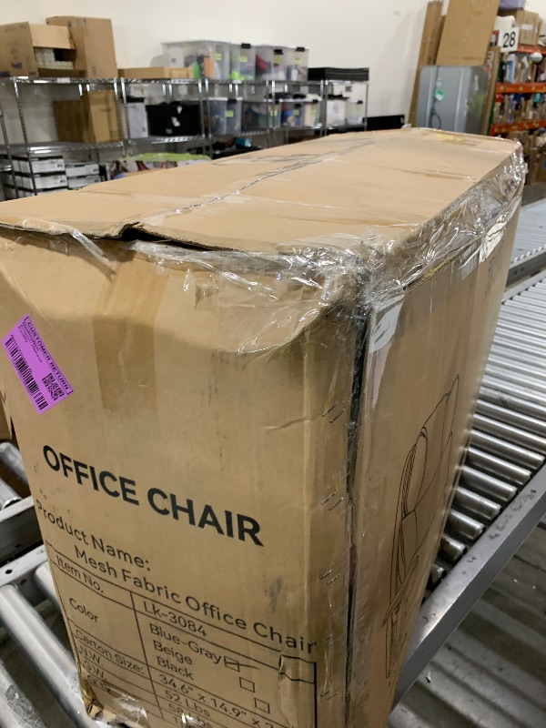 Photo 1 of Efomao Big and Tall Office Chair with Footrest - Breathable Mesh Executive Chair, Heavy Duty Computer Desk Chair for Home Office, Ergonomic Lumbar Support & Reclining Mesh Gaming Chair, Bluegrey