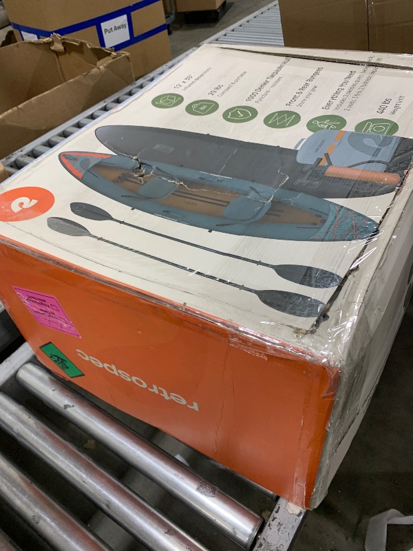 Photo 1 of Retrospec Coaster Tandem Inflatable Kayak - 2 Person Inflatable Kayak for Adults, 440lb Weight Capacity, Puncture Resistant, Lightweight 2 Person Kayak with Adjustable Seats Paddle & Pump