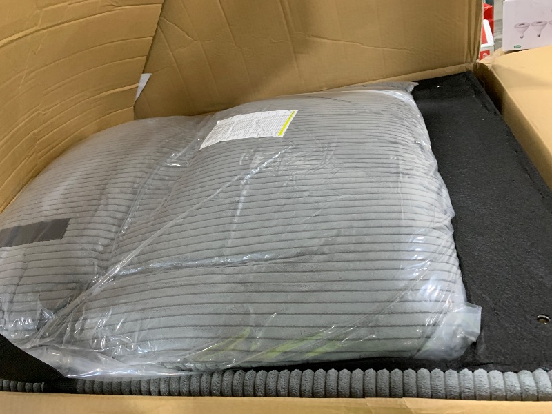 Photo 1 of Furmax Sectional Couches for Living Room, U-Shaped Sofa Couch with Linen Fabric, 4 Seat Sofa Set with Double Chaise for Apartment (Corduroy, Dark Grey)