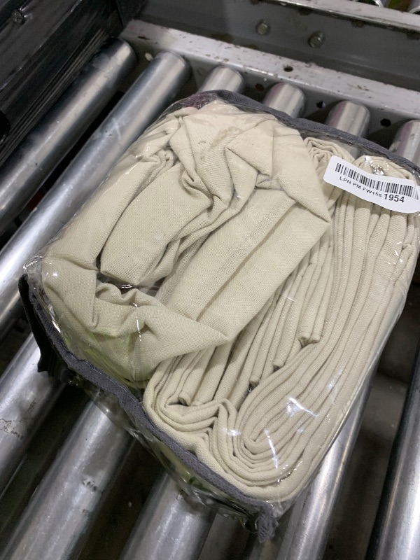 Photo 1 of Beige Linen Blackout Curtains 45 Inch Length 2 Panels Pinch Pleated Back Tab Short Curtains for Kitchen with 100% Blackout Liner Neutral Farmhouse Drapes for Basement Thermal Insulated Oatmeal Drape