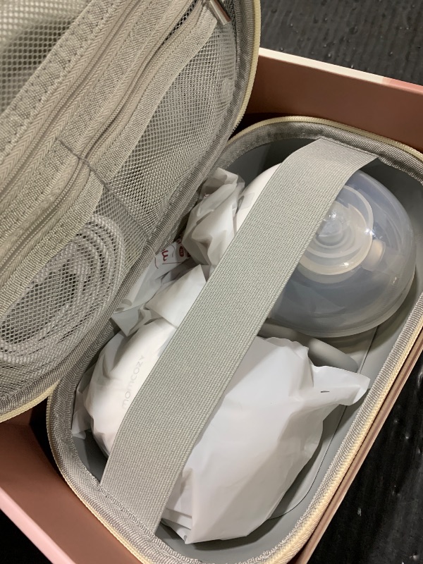 Photo 1 of Momcozy M5 Smart APP Controlled Wearable Breast Pump, Hands-Free Wireless Electric Pump, 3 Modes 9 Suction Levels, BPA-Free, Portable Lightweight, 24mm Flange, 2-Pack Quill Gray