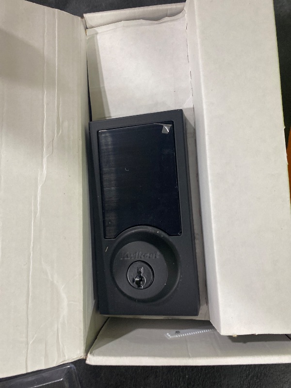 Photo 1 of Kwikset 916 Keyless Entry Touchscreen SmartCode Electronic Deadbolt Smart Lock Featuring SmartKey Security and ZigBee 3.0 Technology in Contemporary Matte Black, Zigbee Hub Sold Separately