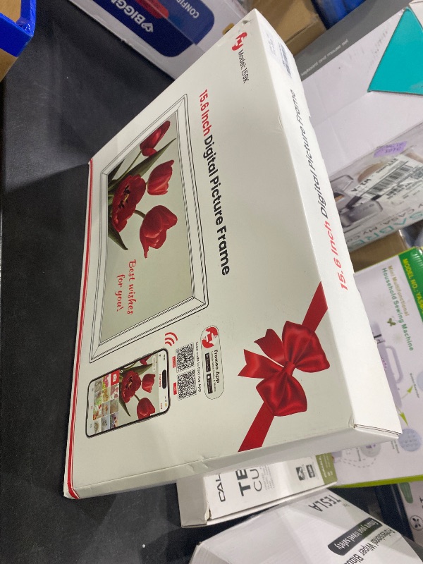 Photo 1 of 64GB 15.6" Frameo Digital Picture Frame WiFi, Large Electronic Photo Frames 1920 x 1080 IPS FHD Touch Screen, Send Photos from Your Phone from Anywhere, Best Gifts for Parents and Grandparents