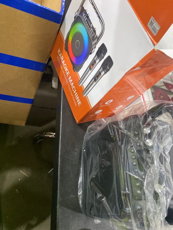 Photo 1 of Karaoke Machine, Portable Bluetooth Speaker with 2 Wireless Microphones for Adults & Kids with Lights, Karaoke Microphone with PA System Supports USB/TF/REC/FM/AUX for Home Party Home System Packages