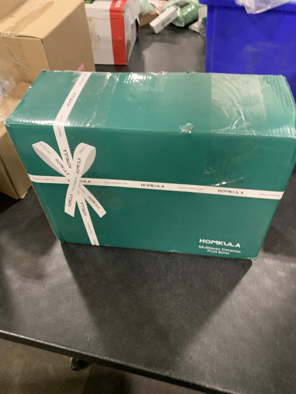 Photo 1 of HOMKULA 2 Tier Ceramic Fruit Bowl for Kitchen Counter, Tiered Fruit Basket for Countertop, Modern Multi Layer Fruit Display Stand for Party, Cute (Gold&White, Large)