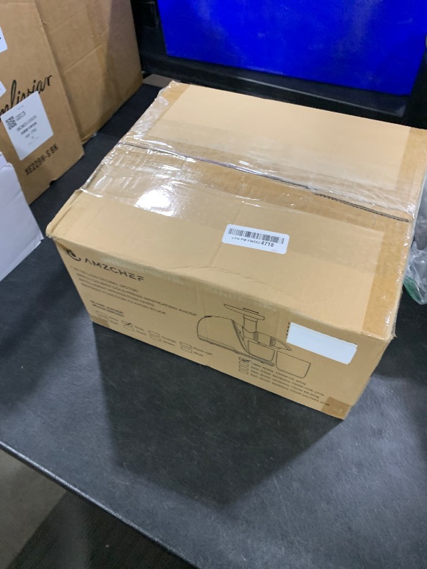 Photo 1 of AMZCHEF Cold Press Masticating Juicer Machine - 90% Yield Reverse System, Quiet Motor for Home & Breakfast, 3-Step Clean with Brush, Includes 50+ Juice Recipes, Light Grey