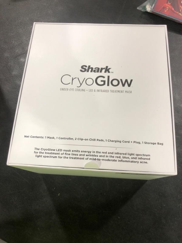 Photo 1 of Shark CryoGlow LED Face Mask with Under-Eye Cooling, Anti-Ageing & Blemish Repair, Red & Blue LED, Infrared Light Therapy, USB-C, Remote Control, Storage Bag, Blue Frost, FW312