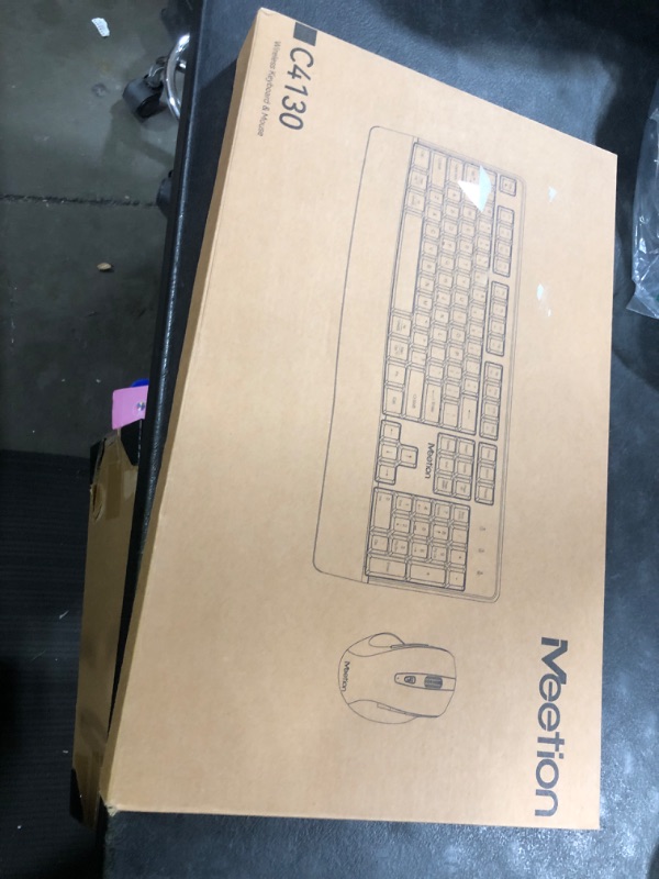 Photo 1 of **MISSING DONGLE** MEETION Wireless Keyboard and Mouse, Full-Sized Cordless Keyboard with Wrist Rest and 3 DPI Adjustable Mouse, 2.4G Wireless, Purple, for PC/Computer/Laptop/Windows/Mac