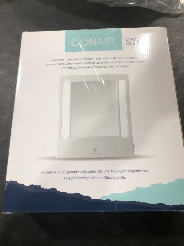 Photo 1 of Conair Lighted Makeup Mirror, LED Vanity Mirror, 1X/5X Magnifying Mirror, Corded in Glossy White