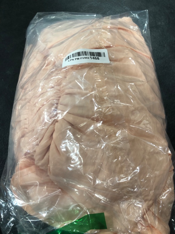 Photo 1 of **USED, STAINED** R.Vivimos Off-Shoulder Dresses for Women Summer Puff Sleeve Empire Waist Casual Ruffle A-Line Flowy Midi Dress with Belt (X-Large, Peach)