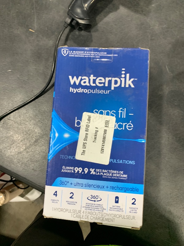 Photo 1 of Waterpik Cordless Pearl Rechargeable Portable Water Flosser for Teeth, Gums, Braces Care and Travel, Extra Quiet, 4 Flossing Tips - ADA Accepted, WF-13 Black, Amazon Exclusive