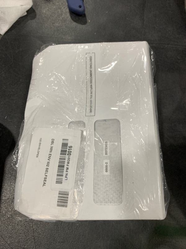 Photo 1 of 100 W2 Envelopes, Self Seal for W2 2-Up Forms, Double Window Security Envelope Designed for Printed W2 Laser Forms from QuickBooks Desktop and Other Tax Software, 5 5/8’’ x 9’’, 100 Pack