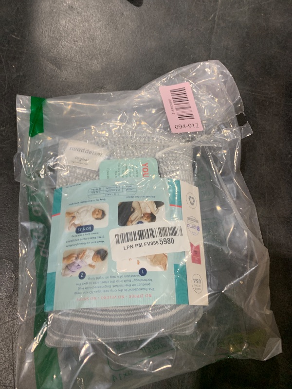 Photo 1 of Swaddelini Large Swaddle Sleep Sack, Easy-to-Use Baby Sleep Sack, Helps Babies Sleep Longer, 0-3 Months, 12-18 Pounds, Made in USA, Grey