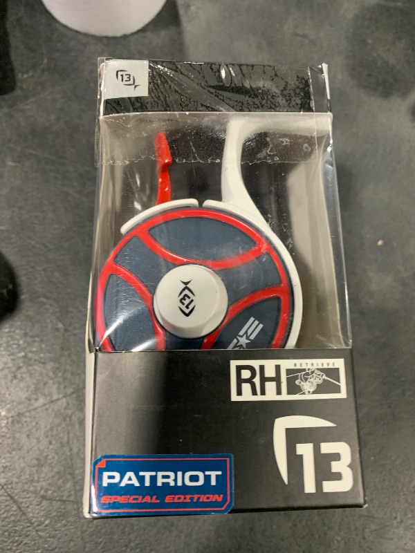 Photo 1 of 13 Fishing - Freefall Ghost Maverick - Inline Ice Fishing Reel - Red, White & Blue Color - Right Hand Retrieve - BBFFGWUSA-2.5-RH