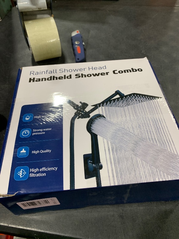 Photo 1 of Shower Head,10”Rain Shower Head with Handheld Spray Combo and Adjustable Extension Arm/3-Way Flow Regulator/Shower System,High Pressure Rain Fall Hose,Matt Black