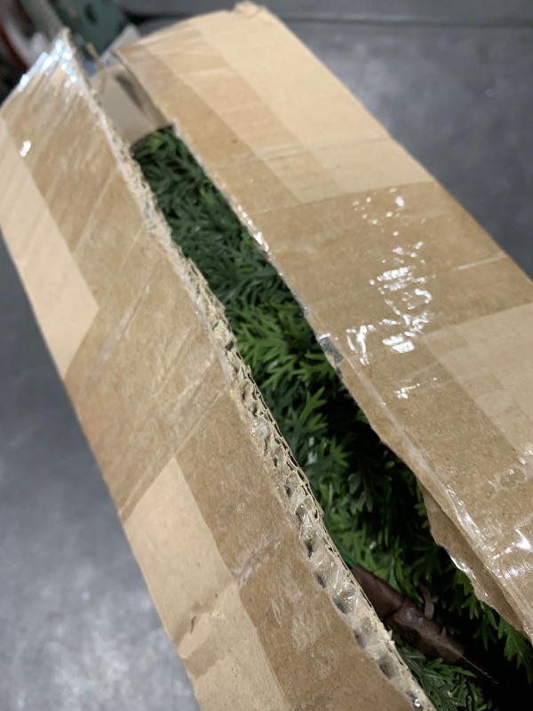 Photo 1 of 2PCS 9FT Christmas Cedar Garland Artificial Realistic Green Faux Real Touch Winter Pine Garland for Mantle Fireplace Wall Table Indoor Outdoor Decoraiton