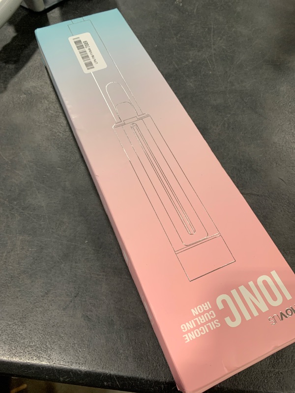 Photo 1 of 1.5 Inch Extra Large Curling Wand for Long Hair - Ceramic Tourmaline Barrel with 40000000 Negative Ions, 2 Clips & Heat-Resistant Glove