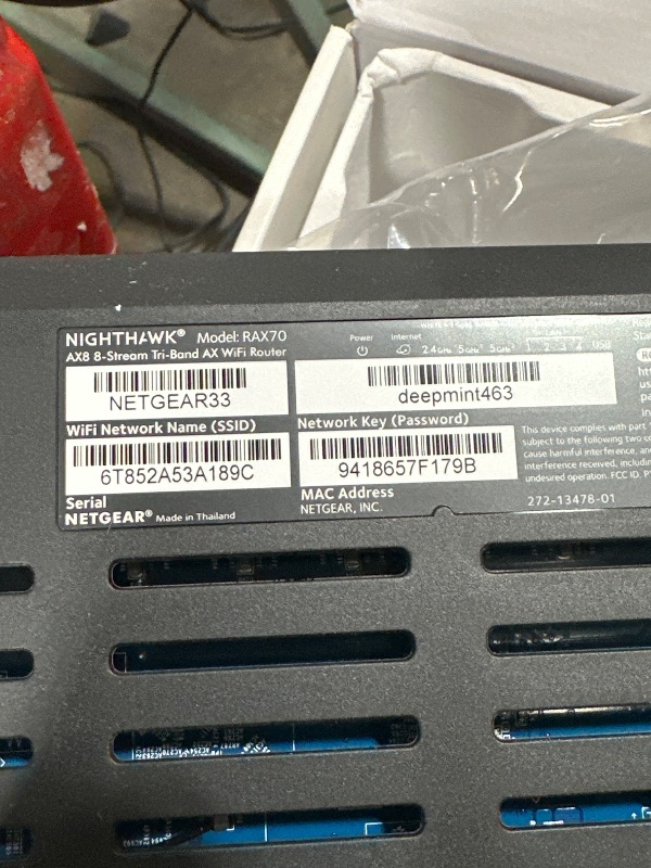 Photo 1 of NETGEAR Nighthawk 8-Stream WiFi 6 Router (RAX70) - Security Features, AX6600 Tri-Band Wireless Speed (up to 6.6 Gbps) - Coverage up to 2,500 sq. ft., 40 Devices