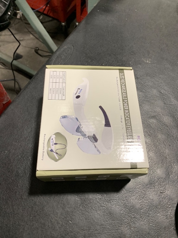 Photo 1 of *DAMAGED** GUOUBUO Magnifying Glass with Light, 1.5X-5.0X Magnifying Glasses, Rechargeable Magnifier Headset with Light, Head Magnifier with 4 Detachable Lenses, Magnify Glasses for Close Work Crafts Jewelry