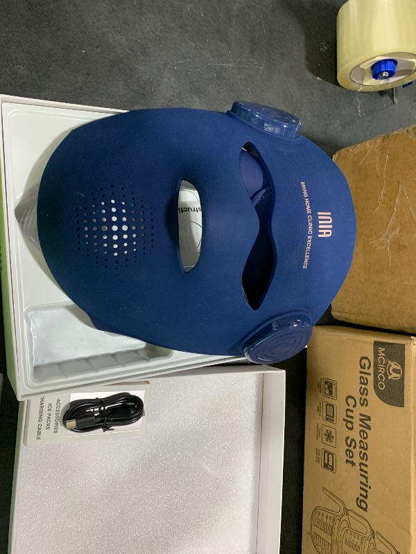 Photo 1 of INIA Glow 4D Wireless Red Light Therapy Mask for face – Dual NIR, 320 LEDs, 4 Modes, Under-Eye Cooling, Cordless & Rechargeable LED Face Mask for Home & Travel, Skincare Gifts for Women Mom Wife, Blue