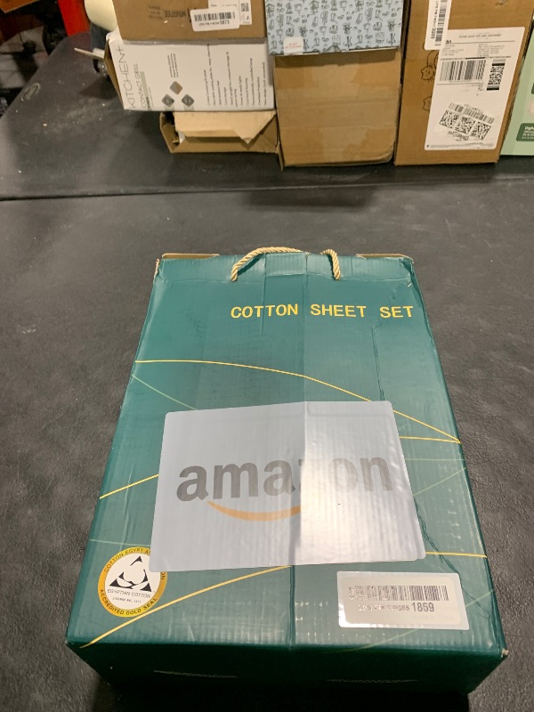 Photo 1 of Shilucheng 100% Egyptian Cotton Sheets Set - 1000 Thread Count?Luxury Cotton Bed Sheets?Breathable & Cooling Bedding and Pillow Cases, 16 Inch Deep Pocket - 4 Piece (California King, Dark Grey)