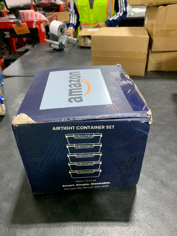 Photo 1 of Clutterix BPA-Free Plastic Airtight Food Storage Containers with Vented Lids, 5-Pack (3.4 Cups Each) for Meal Prep and Leftovers