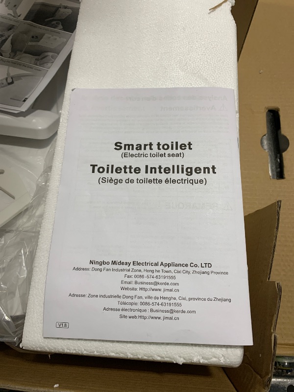 Photo 1 of KERDE P30B Bidet Toilet Seat - Dual Control (Side Panel & Remote), Warm Water Wash, Heated Seat, Warm Air Dryer, LED Night Light,Existing Toilets Electric Bidet Elongated Electronic Heated Smart