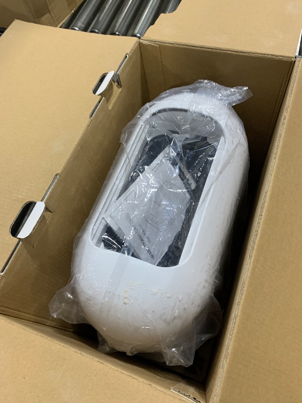 Photo 1 of **USED/DAMAGED** OPTIMUS TECHNOLOGY Automatic Touchless Trash Can with Motion Sensor, 6 Refill Bags, Self-Sealing, White (Neos (1-Refill Bag))