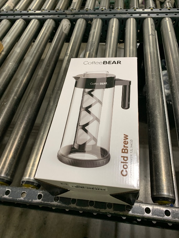 Photo 1 of COFFEE BEAR – Cold Brew Coffee Maker and Iced Tea Brewer, Large 1.3L (44oz) Borosilicate Glass Pitcher with Reusable Mesh Filter, Easy to Clean, Dishwasher Safe