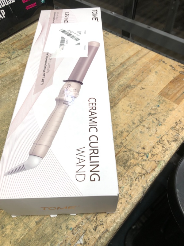 Photo 1 of 1.25 Inch Hair Curling Wand,Ceramic Curling Iron 1 1/4 Inch,Dual Voltage Hair Curler with Glove Included,Curly Hair Tools for Styling,Adjustable Temperature (180°F to 410°F for All Hair Types)