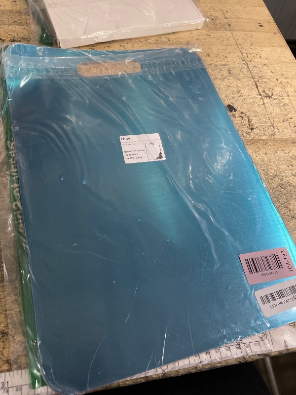 Photo 1 of (bent corner) Titanium Cutting Board - 100% Pure Titanium Cutting Boards for Kitchen - Cutting Edge Hygiene & Durability