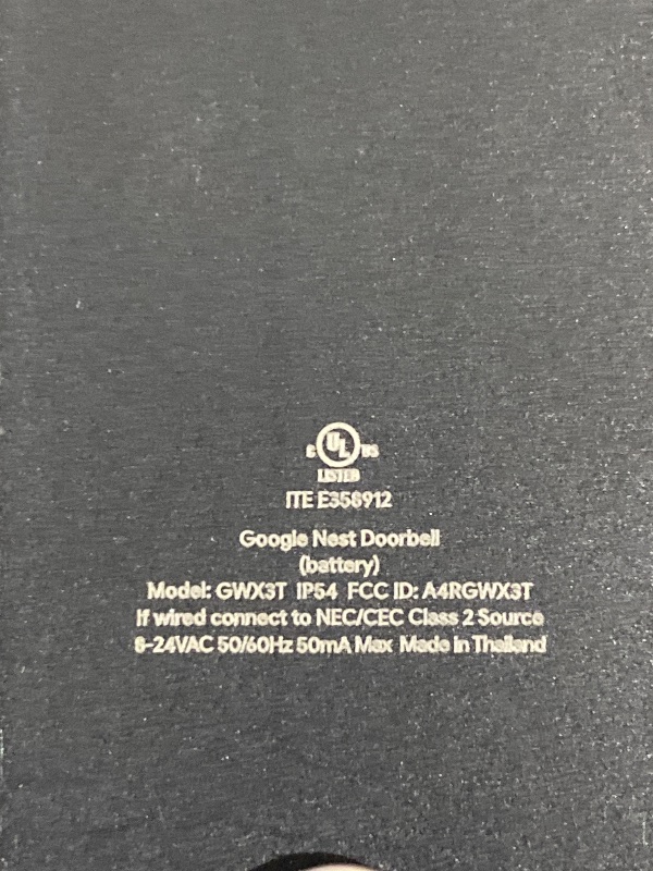 Photo 1 of *MAJOR DAMAGE SCREEN IS BROKEN**
Google Nest Doorbell (Battery) - Ash