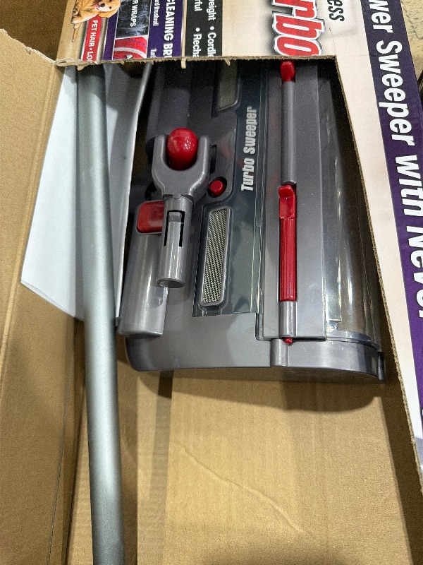 View 3 of Ontel Turbo Sweeper Electric Broom, 1200RPM Motor, Non-Clogging Rotating Sweeper, 360-Degree Swivel, 60-Minute Cordless Operation, Cleaning for Hardwood or Tile Floors & Carpet