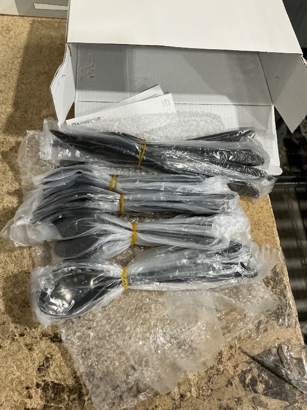 Photo 1 of **PARTS ONLY**MINOR SCRATCHES/MISSING ITEMS**
KINGSTONE Black Silverware Set, Forged Flatware Set Cutlery Set Premium Stainless Steel, for Kitchen, Home, Wedding, Party, Mirror Polished and Dishwasher Safe