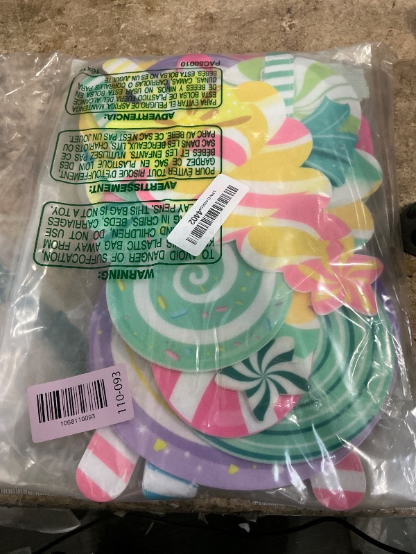 Photo 1 of 12PCS Christmas Candyland Decorations Color Felt Candy Cane Peppermint Lollipop Ornaments Xmas Tree Topper Picks Holiday Party Decor Supplies