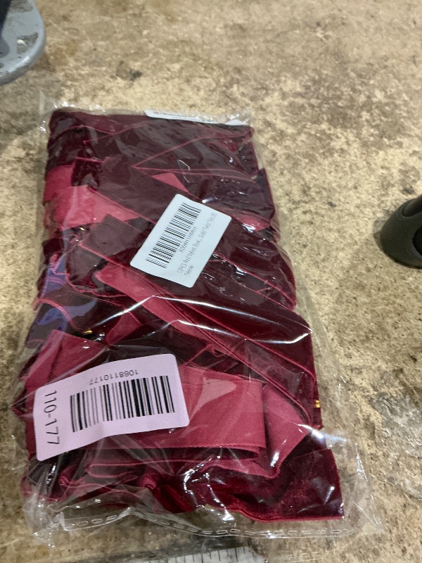 Photo 1 of 12PCS Red Velvet Bows for Christmas Tree, Garland Red Velvet Bows Ornaments for Christmas Tree with Gold Twist Ties?B)